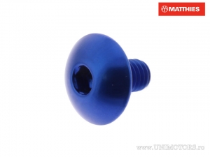 Bouchon boulon bombe M6 x 1,00 x 10 mm aluminium bleu - JM