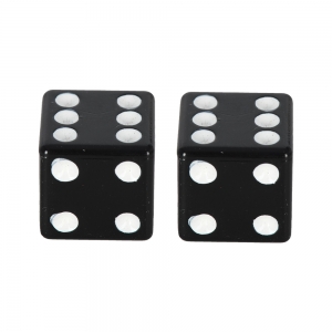 Bouchon de Valve de Moto "Lucky Dice" (Noir) - Oxford
