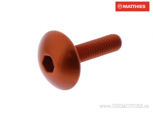 Bouchon de vis bombé Pro Bolt M5 x 0.80 x 20 mm aluminium orange - JM