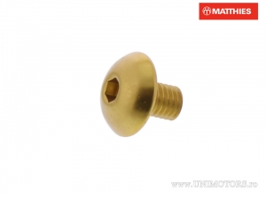 Bouchon de vis bombée Pro Bolt M5 x 0,80 x 7 mm en aluminium doré - JM