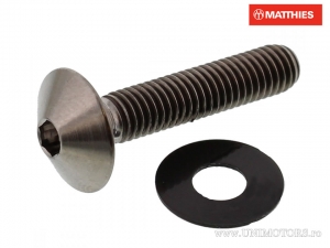 Boulon cap bombé Pro Bolt M5 x 0.80 x 25 mm titane gri - JM