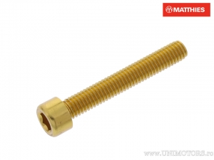 Bout dop Pro Bolt M6 x 1.00 x 40 mm goudkleurig aluminium - JM