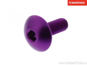 Bout met dop Pro Bolt M6 x 1.00 x 10 mm aluminium paars - JM