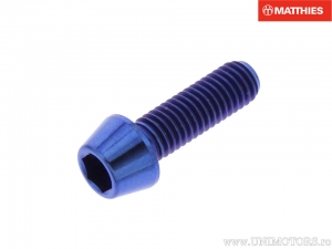 Bout ronde conische Pro Bolt M5 x 0.80 x 16 mm titanium blauw - JM
