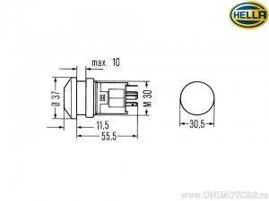 Bouton d'urgence Hella - 6HF 003 916-011- Hella