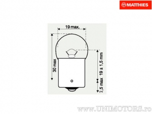 Bremslichtbirne R5W BA15S JMP Naos 24V 5W Satz von 10 Stück - JM