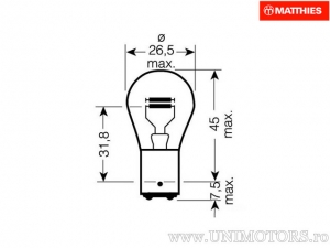 Bremslichtlampe BAY15D 6V 21/5W Satz von 10 - JM
