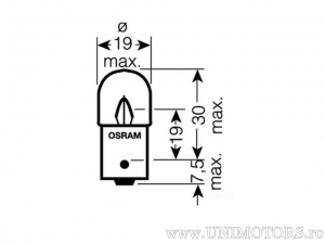 Bulb R10W BA15S 24V 10W blister 2 pieces - Osram
