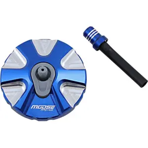 Buson rezervor albastru/argintiu din aluminiu - HUSABERG FE 250 / FE 350 / FE 450 / HUSQVARNA TE 125 / TE 150 I - Moose