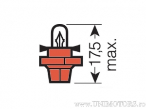 BX8.4d 12V 1.12W narancssárga foglalattal - Osram