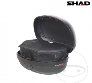 Caixa de bagagem (topcase) - 46 litros - cor preta - modelo Shad SH46 II - JM