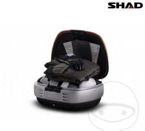 Caixa de bagagem (topcase) - 50 litros - cor preta - modelo Shad SH50 - JM