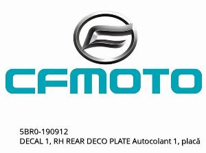 Calcomanía 1, placa decorativa trasera derecha - 5BR0-190912 - CFMOTO