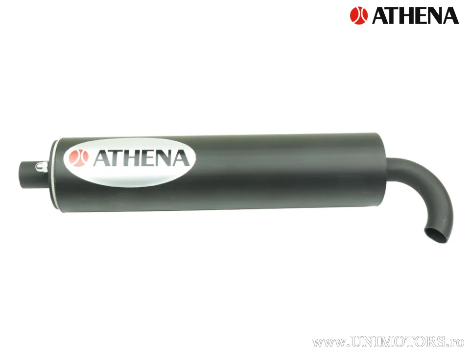 Capăt evacuare / toba Athena aluminiu negru, 60x250 mm, diametru interior 20 mm - Athena