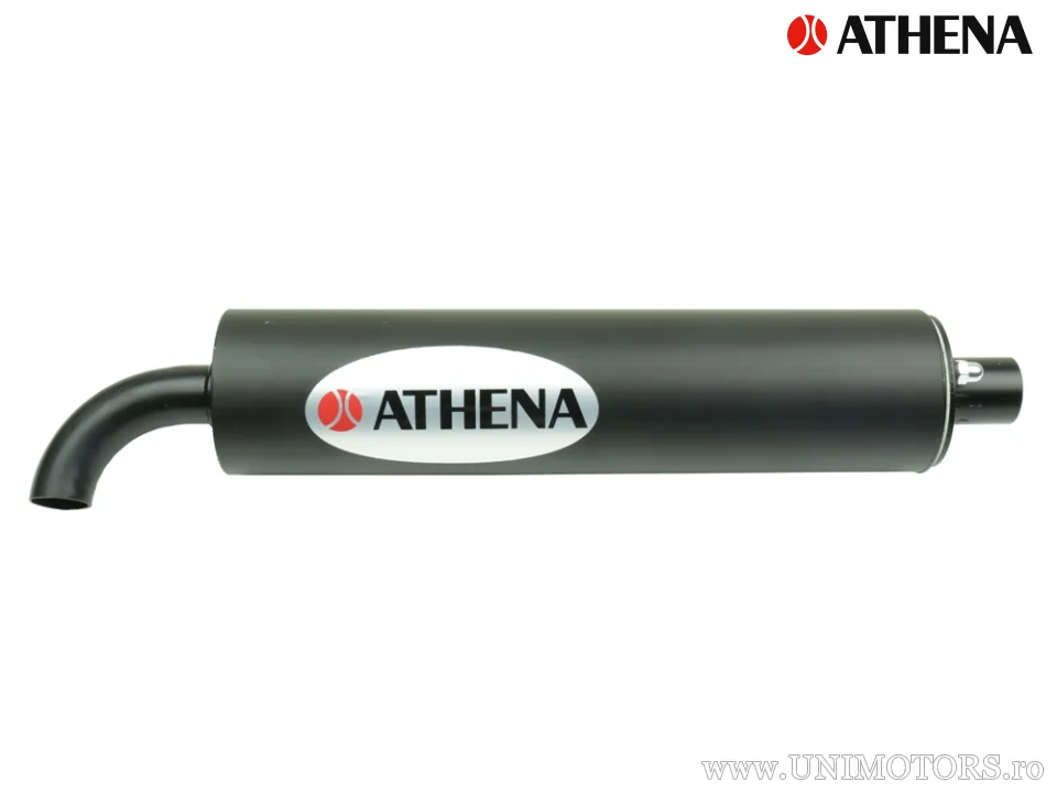 Capăt evacuare / toba Athena aluminiu negru, 60x250 mm, prindere 22 mm - Athena