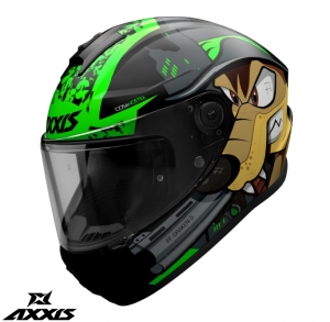 Capacete integral Axxis modelo Draken S Cosa Nostra B6 verde fluorescente - Verde fluorescente, S (55/56cm)