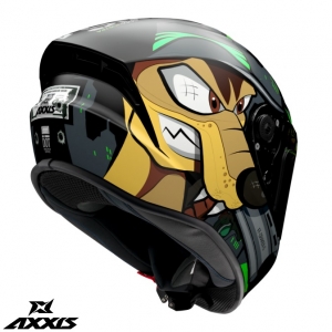 Capacete integral Axxis modelo Draken S Cosa Nostra B6 verde fluorescente - Verde fluorescente, S (55/56cm)