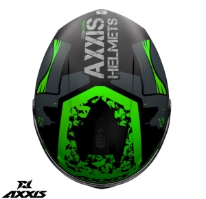 Capacete integral Axxis modelo Draken S Cosa Nostra B6 verde fluorescente - Verde fluorescente, S (55/56cm)