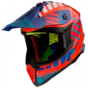 Capacete off road MT Falcon Energy B14 laranja fluorescente brilhante
