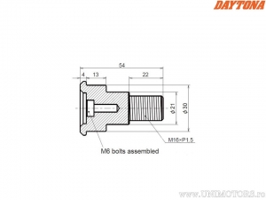Capete ghidon aluminiu pentru modelele Yamaha cu M16 în ghidon - Daytona