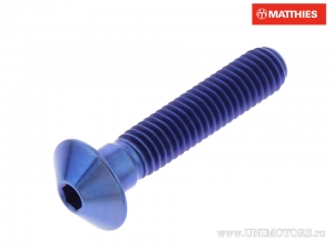 Cappuccio vite cupola Pro Bolt M6 x 1.00 x 30 mm titanio blu - JM