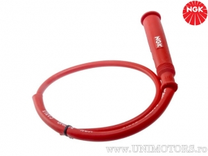 Capuchon de bougie CR3 Racing avec résistance de 5 Kohm en silicone rouge avec câble de 500mm - NGK
