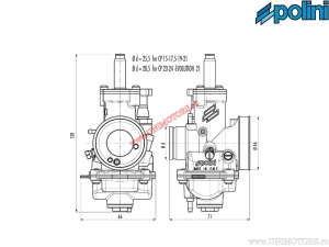 Carburator CP 2T (diametru 17,5mm) - 2011701 - Polini