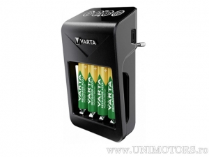 Caricabatterie 4 Batterie LCD Plug Charger+ - Varta