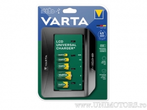 Caricabatterie Universale+ per 4 Batterie con Display LCD - Varta