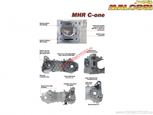 Carter motor complet MHR C-One (motor Yamaha) - Aprilia AREA 51 50 2T LC / Yamaha Jogrr 50 2T LC euro 2 - Malossi