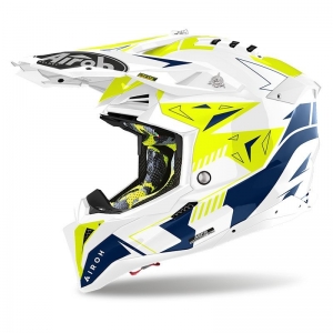 CASCA AVIATOR 3 SPIN YELLOW/BLUE GLOSS: Mărime - M