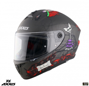 Casca integrala Axxis model Draken S Horrorland A2 titanium mat - Titanium mat,XL (61/62cm)