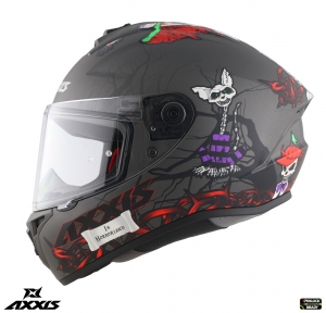Casca integrala Axxis model Draken S Horrorland A2 titanium mat - Titanium mat,XL (61/62cm)