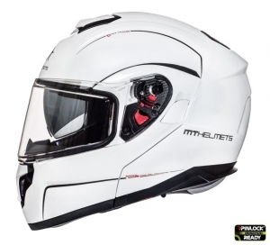 Casca integrala modulabila motociclete MT Atom SV alb lucios Pinlock ready - Alb lucios, S (55/56cm)