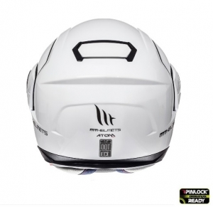 Casca integrala modulabila motociclete MT Atom SV alb lucios Pinlock ready - Alb lucios, S (55/56cm)