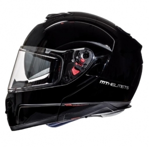 Casca integrala modulabila motociclete MT Atom SV negru lucios Pinlock ready
