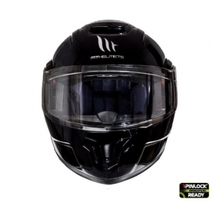 Casca integrala modulabila motociclete MT Atom SV negru lucios Pinlock ready