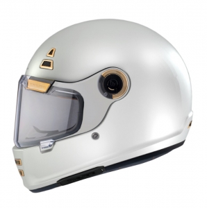 Casca integrala MT Jarama A0 alb lucios - model Retro - Cafe Racer - Alb lucios, XL (61/62cm)