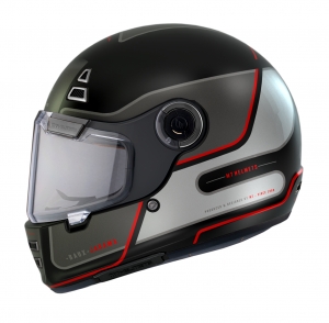 Casca integrala MT Jarama Baux E15 rosu fluor mat - model Retro - Cafe Racer - M (57/58cm)