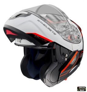 Casca modulabila MT Atom SV Open B5 rosu fluor lucios Pinlock ready