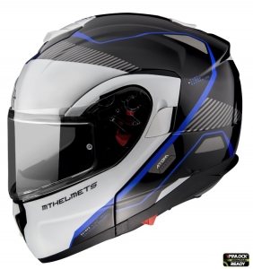 Casca modulabila MT Atom SV Open B7 albastru lucios Pinlock ready - Albastru lucios, M (57/58cm)