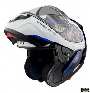 Casca modulabila MT Atom SV Open B7 albastru lucios Pinlock ready - Albastru lucios, M (57/58cm)
