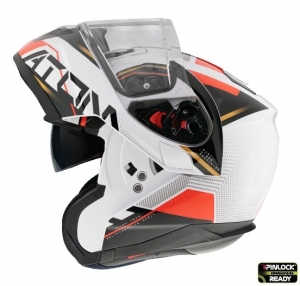 Casca modulabila MT Atom SV Quark B5 rosu/alb lucios Pinlock ready