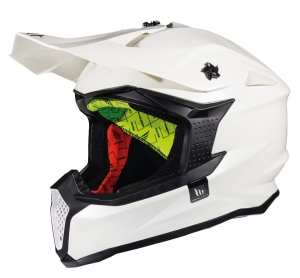 Casca off road MT Falcon solid A0 alb lucios - Alb lucios, S (55/56cm)