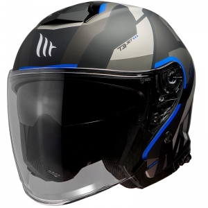 Casca open face MT Thunder III SV Jet Bow A7 albastru mat (ochelari soare integrati) - Albastru mat, S (55/56cm)