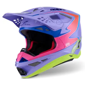 Casca Supertech M10 Jett Lawrence R01 - Rosa, Violeta, Amarelo Fluorescente - Adulto - M - 01109239