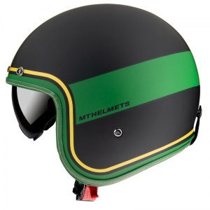 Casco abierto MT Le Mans 2 SV Tant C9 negro/oro mate (visor solar integrado)