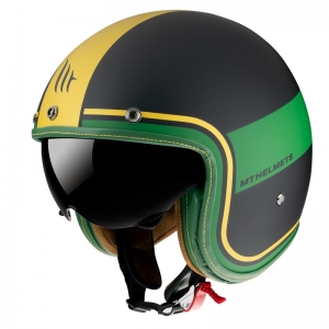Casco abierto MT Le Mans 2 SV Tant C9 negro/oro mate (visor solar integrado)
