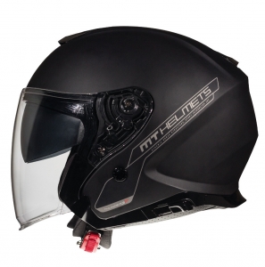 Casco abierto MT Thunder III SV Jet A1 negro mate (visor solar integrado) - Negro mate, S (55/56cm)