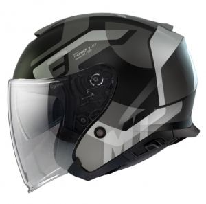 Casco abierto MT Thunder III SV Jet Silton B2 gri mat (visor solar integrado) - Gris mate, S (55/56cm)